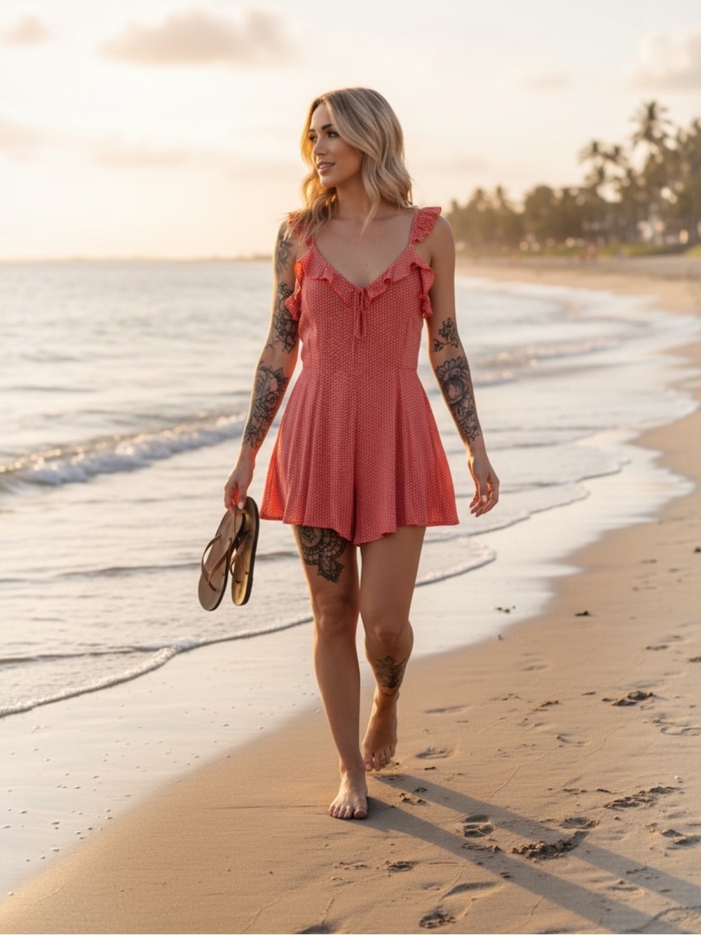 Billabong Coral Knit Sundress with Subtle Print - Picture 14 of 16
